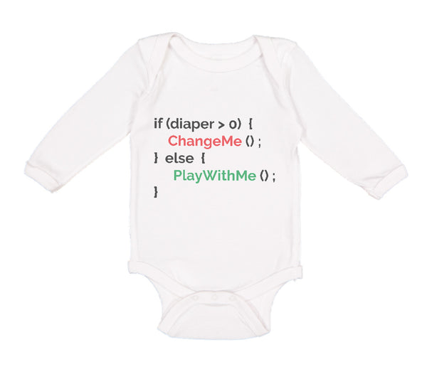 Long Sleeve Bodysuit Baby Diaper 0 Me Else Geek Funny Nerd Boy & Girl Clothes - Cute Rascals