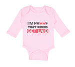 Long Sleeve Bodysuit Baby I'M Proof That Nerds Get Laid Funny Nerd Geek Cotton