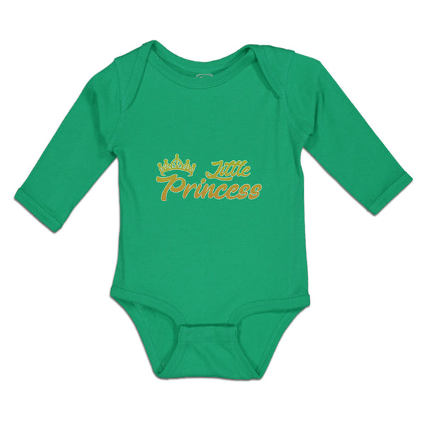 Long Sleeve Bodysuit Baby Little Princess with Gold Crown Boy & Girl Clothes