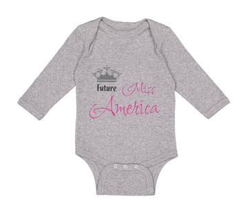 Long Sleeve Bodysuit Baby Future Miss America Boy & Girl Clothes Cotton