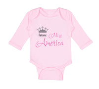 Long Sleeve Bodysuit Baby Future Miss America Boy & Girl Clothes Cotton - Cute Rascals