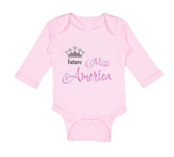 Long Sleeve Bodysuit Baby Future Miss America Boy & Girl Clothes Cotton