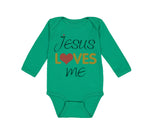 Long Sleeve Bodysuit Baby Jesus Loves Me Christian Jesus God Boy & Girl Clothes