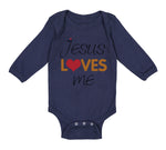 Long Sleeve Bodysuit Baby Jesus Loves Me Christian Jesus God Boy & Girl Clothes