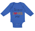 Long Sleeve Bodysuit Baby Jesus Loves Me Christian Jesus God Boy & Girl Clothes