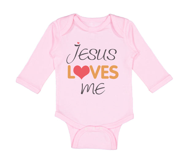 Long Sleeve Bodysuit Baby Jesus Loves Me Christian Jesus God Boy & Girl Clothes