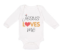 Long Sleeve Bodysuit Baby Jesus Loves Me Christian Jesus God Boy & Girl Clothes