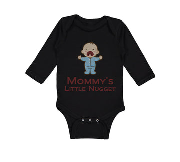 Long Sleeve Bodysuit Baby Mommy's Little Nugget Funny Mom Mothers Day Cotton