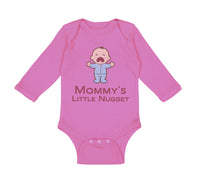 Long Sleeve Bodysuit Baby Mommy's Little Nugget Funny Mom Mothers Day Cotton