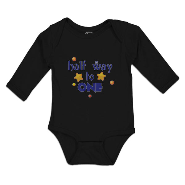 Long Sleeve Bodysuit Baby Half Way to 1 Boy & Girl Clothes Cotton - Cute Rascals