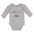 Long Sleeve Bodysuit Baby Half Way to 1 Boy & Girl Clothes Cotton