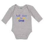 Long Sleeve Bodysuit Baby Half Way to 1 Boy & Girl Clothes Cotton - Cute Rascals