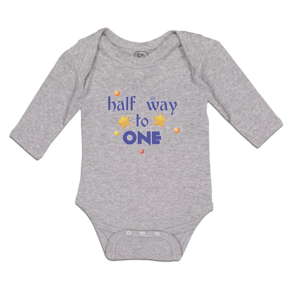 Long Sleeve Bodysuit Baby Half Way to 1 Boy & Girl Clothes Cotton - Cute Rascals
