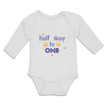 Long Sleeve Bodysuit Baby Half Way to 1 Boy & Girl Clothes Cotton