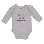 Long Sleeve Bodysuit Baby It's My Half Birthday Boy & Girl Clothes Cotton