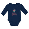 Long Sleeve Bodysuit Baby Happy Birthday Boy & Girl Clothes Cotton