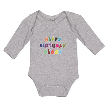 Long Sleeve Bodysuit Baby Happy Birthday Daddy Boy & Girl Clothes Cotton