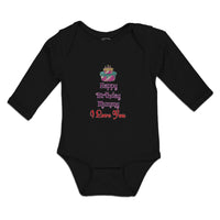 Long Sleeve Bodysuit Baby Happy Birthday Mummy I Love You Boy & Girl Clothes - Cute Rascals