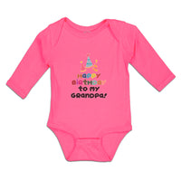 Long Sleeve Bodysuit Baby Happy Birthday to My Grandpa! Boy & Girl Clothes - Cute Rascals