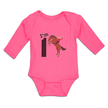 Long Sleeve Bodysuit Baby I'M 1 A Man Riding An Horse Boy & Girl Clothes Cotton