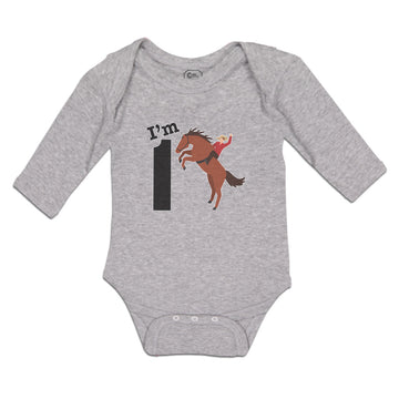 Long Sleeve Bodysuit Baby I'M 1 A Man Riding An Horse Boy & Girl Clothes Cotton
