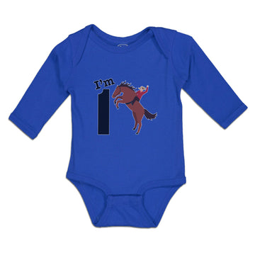 Long Sleeve Bodysuit Baby I'M 1 A Man Riding An Horse Boy & Girl Clothes Cotton