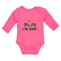 Long Sleeve Bodysuit Baby I'M 1! with Toy Race Car Boy & Girl Clothes Cotton