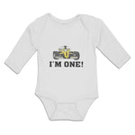 Long Sleeve Bodysuit Baby I'M 1! with Toy Race Car Boy & Girl Clothes Cotton