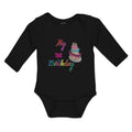 Long Sleeve Bodysuit Baby My 1St Birthday with Delicious Cake on Candles Cotton