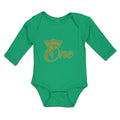 Long Sleeve Bodysuit Baby 1 Number Name with Golden Crown Boy & Girl Clothes