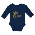 Long Sleeve Bodysuit Baby 1 Number Name with Golden Crown Boy & Girl Clothes