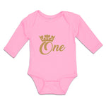 Long Sleeve Bodysuit Baby 1 Number Name with Golden Crown Boy & Girl Clothes - Cute Rascals