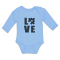 Long Sleeve Bodysuit Baby Love Puzzle with Transparency Heart Boy & Girl Clothes