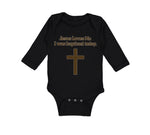 Long Sleeve Bodysuit Baby Jesus Loves Me - I Was Baptized Today Cotton