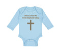 Long Sleeve Bodysuit Baby Jesus Loves Me - I Was Baptized Today Cotton