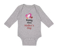 Long Sleeve Bodysuit Baby Happy First Mother's Day Mommy Mom Style C Cotton
