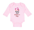 Long Sleeve Bodysuit Baby Happy First Mother's Day Mommy Mom Style C Cotton