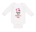 Long Sleeve Bodysuit Baby Happy First Mother's Day Mommy Mom Style C Cotton