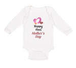 Long Sleeve Bodysuit Baby Happy First Mother's Day Mommy Mom Style C Cotton - Cute Rascals