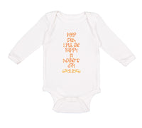 Long Sleeve Bodysuit Baby Keep Calm I Put The Happy in Mother's Day Cotton