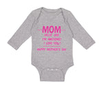 Long Sleeve Bodysuit Baby Mom Great Job! I'M Awesome! Happy Mother's Day Cotton