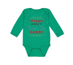 Long Sleeve Bodysuit Baby Happy First Father's Day Dad Daddy Style E Cotton - Cute Rascals