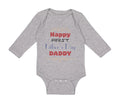 Long Sleeve Bodysuit Baby Happy First Father's Day Dad Daddy Style E Cotton