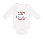 Long Sleeve Bodysuit Baby Happy First Father's Day Dad Daddy Style E Cotton - Cute Rascals