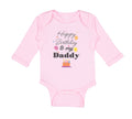Long Sleeve Bodysuit Baby Happy Birthday to My Daddy Dad Father Style B Cotton