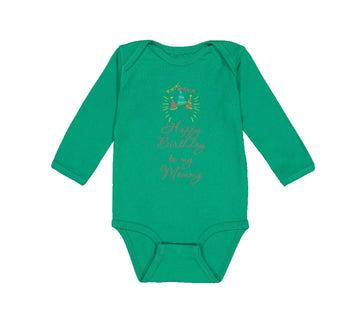 Long Sleeve Bodysuit Baby Happy Birthday to My Mommy Mom Mother Cotton