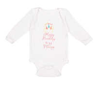 Long Sleeve Bodysuit Baby Happy Birthday to My Mommy Mom Mother Cotton - Cute Rascals