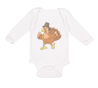 Long Sleeve Bodysuit Baby Turkey Thanksgiving A Boy & Girl Clothes Cotton