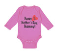 Long Sleeve Bodysuit Baby Happy First Mother's Day Mommy First Cotton