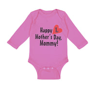 Long Sleeve Bodysuit Baby Happy First Mother's Day Mommy First Cotton - Cute Rascals